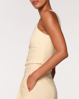 Lizzie Wheat Linen Top