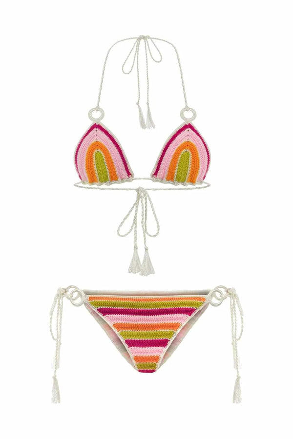 Bonbon Hand-Crochet Rainbow Bikini Set