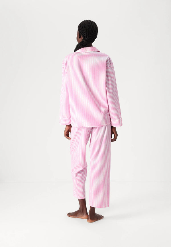 Pink Stripes Rose Cotton Pajama Set