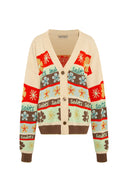 Amber Graphic Intarsia Knit Cardigan
