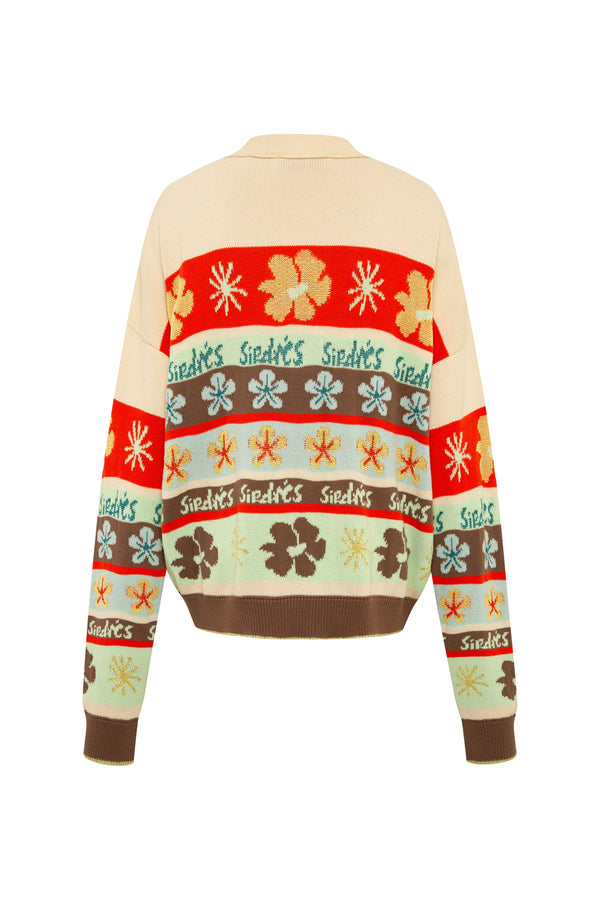 Amber Graphic Intarsia Knit Cardigan