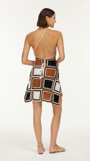 Azure Hand-Crochet Mini Dress