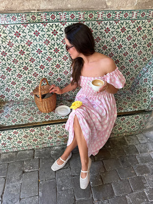 Polka Dot Belle Dress with Rose Detail