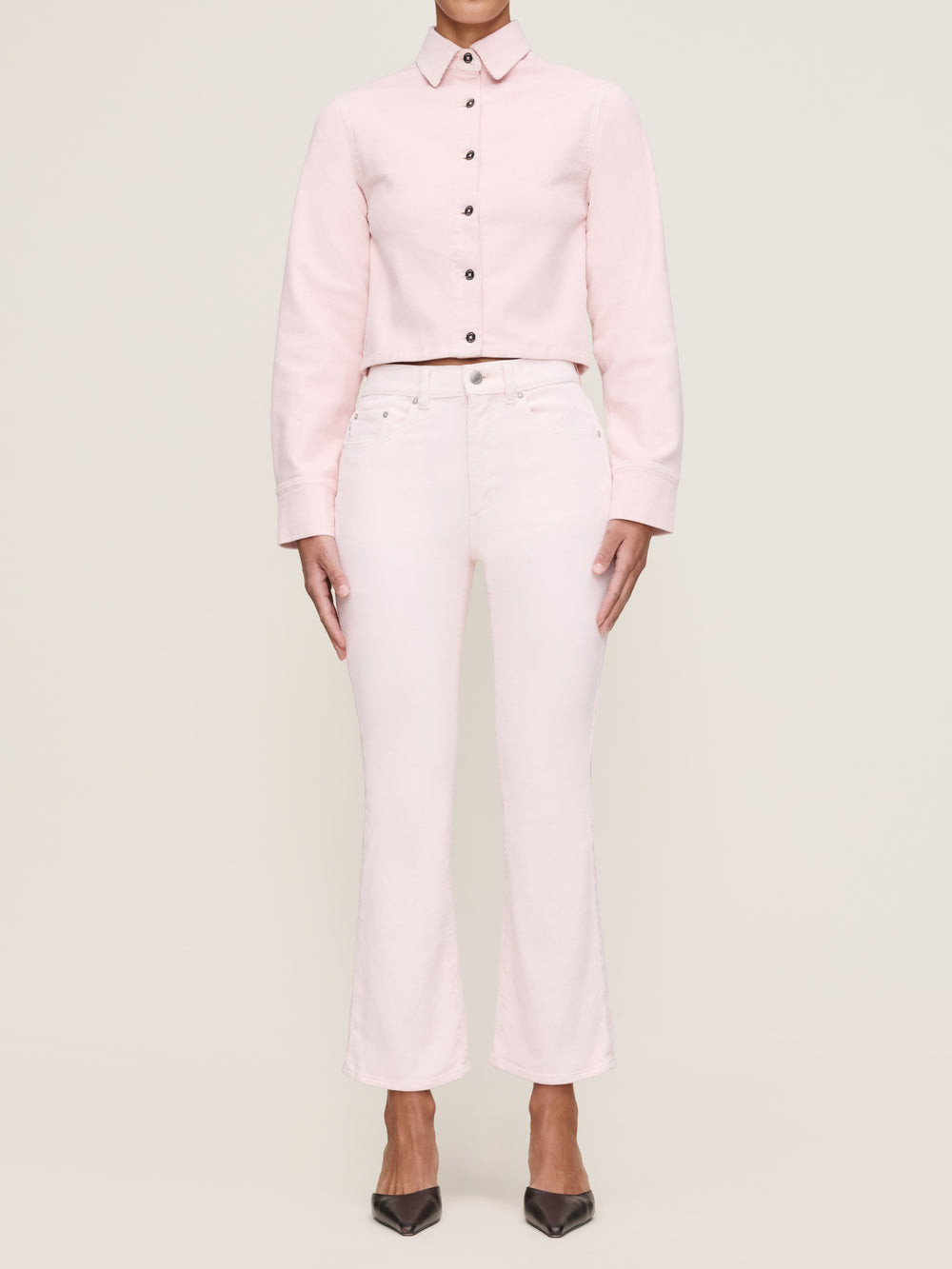 Powder Pink Corduroy Bridget Boot Instasculpt 27" Jeans