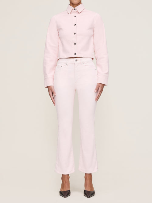 Powder Pink Corduroy Bridget Boot Instasculpt 27" Jeans