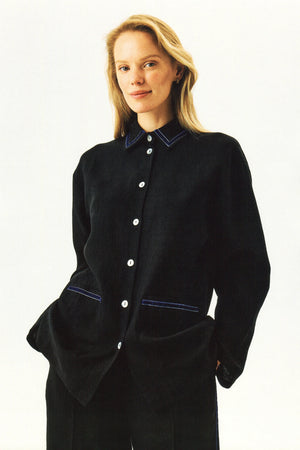 Black Paros Linen Unisex Pajama Shirt