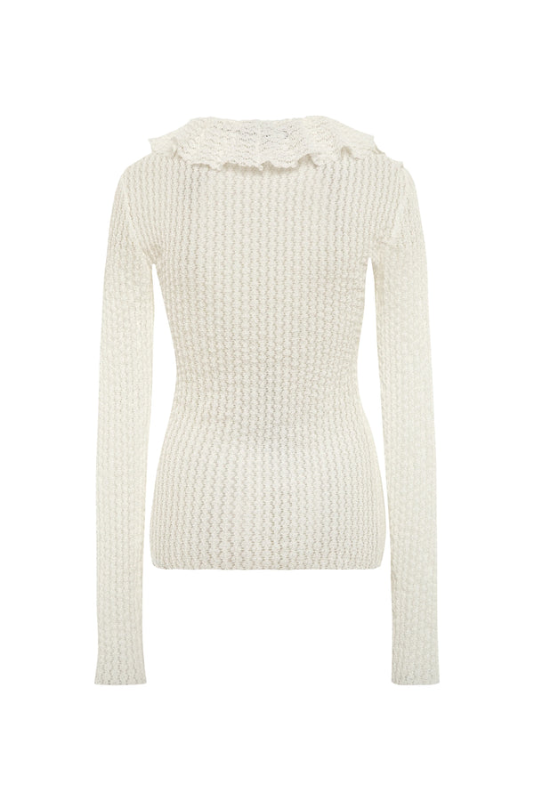 Chloe Textured Shirt with Hook and Eye Closure