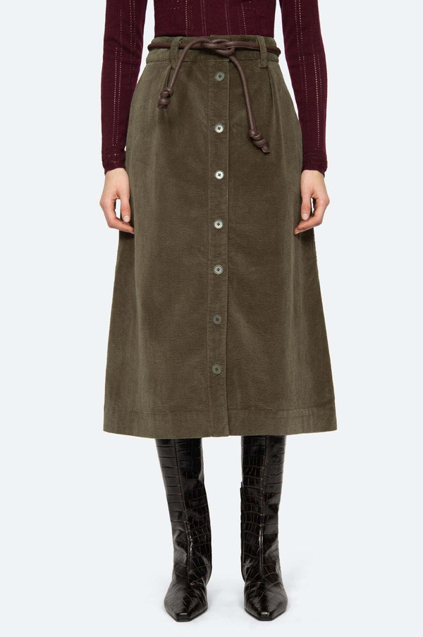 Carine Corduroy Midi Skirt