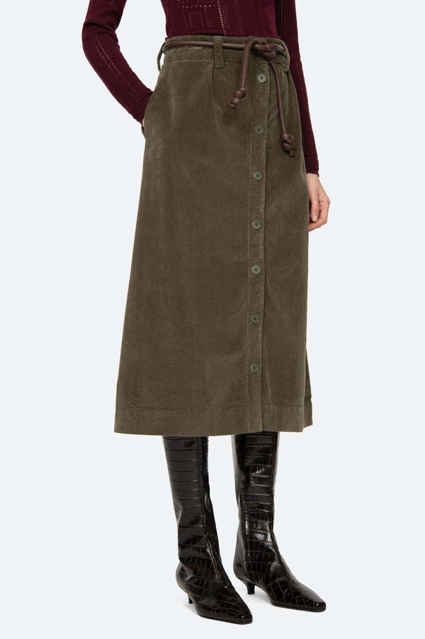 Carine Corduroy Midi Skirt