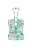 Day Cut-Out Strapless Top with Tie Detail