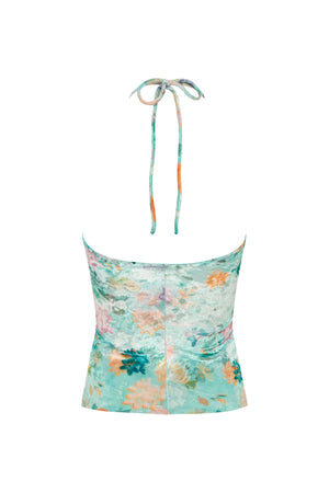 Day Cut-Out Strapless Top with Tie Detail