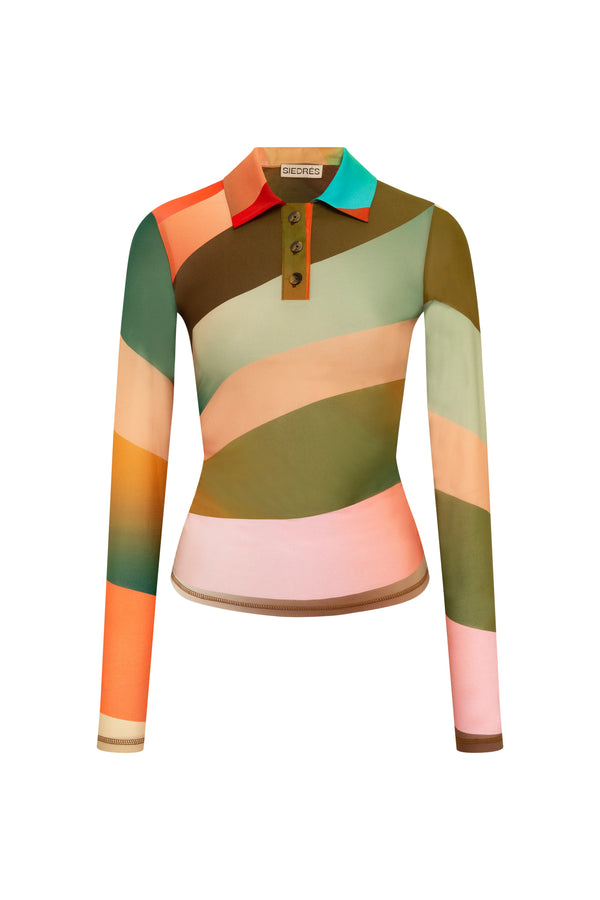 Duo Sun-Ray Printed Polo Top