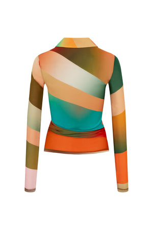 Duo Sun-Ray Printed Polo Top