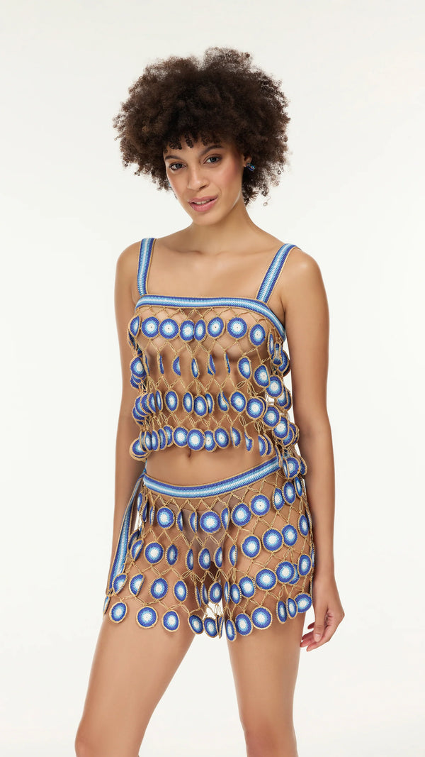 Evil Eye Hand-Crochet Top