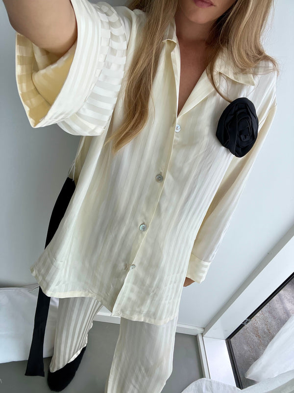 The Rose Oversized Satin Pajama Set