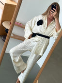 The Rose Oversized Satin Pajama Set