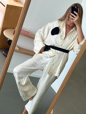 The Rose Oversized Satin Pajama Set