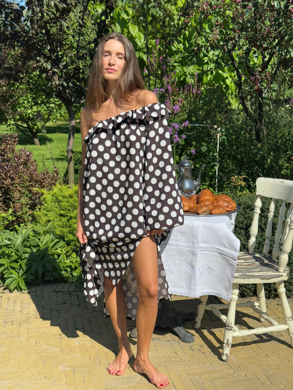 Polka Dot Gaia Soft Viscose Midi Dress