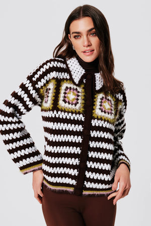 Gina Alpaca Wool Hand Knit Cardigan