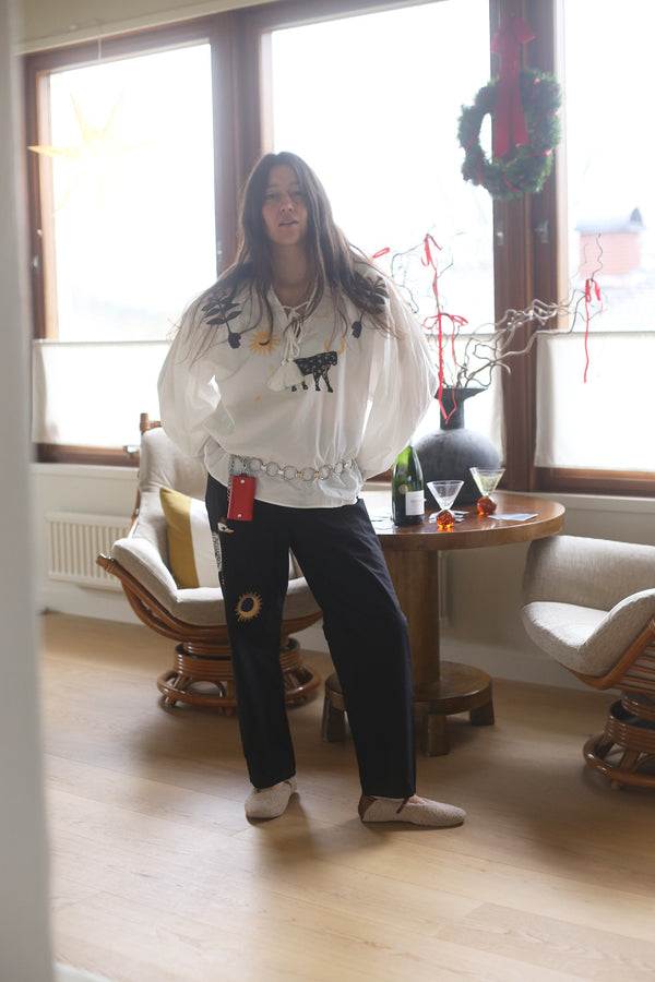 Mystic Appliquéd Cotton Blouse