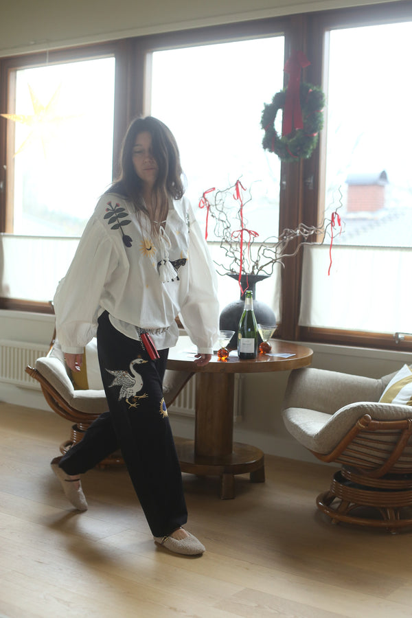 Mystic Appliquéd Cotton Blouse