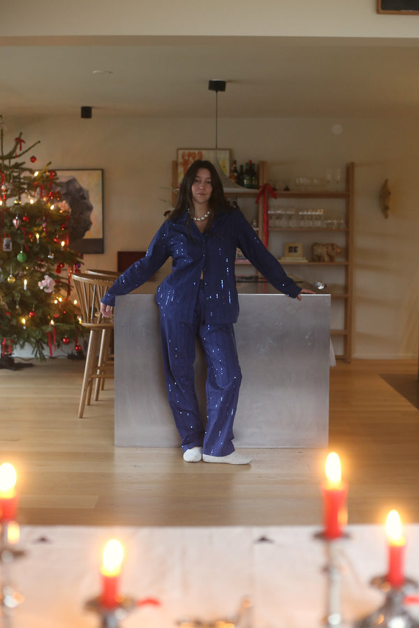 Milky Way Sequined Cotton Pajama Set