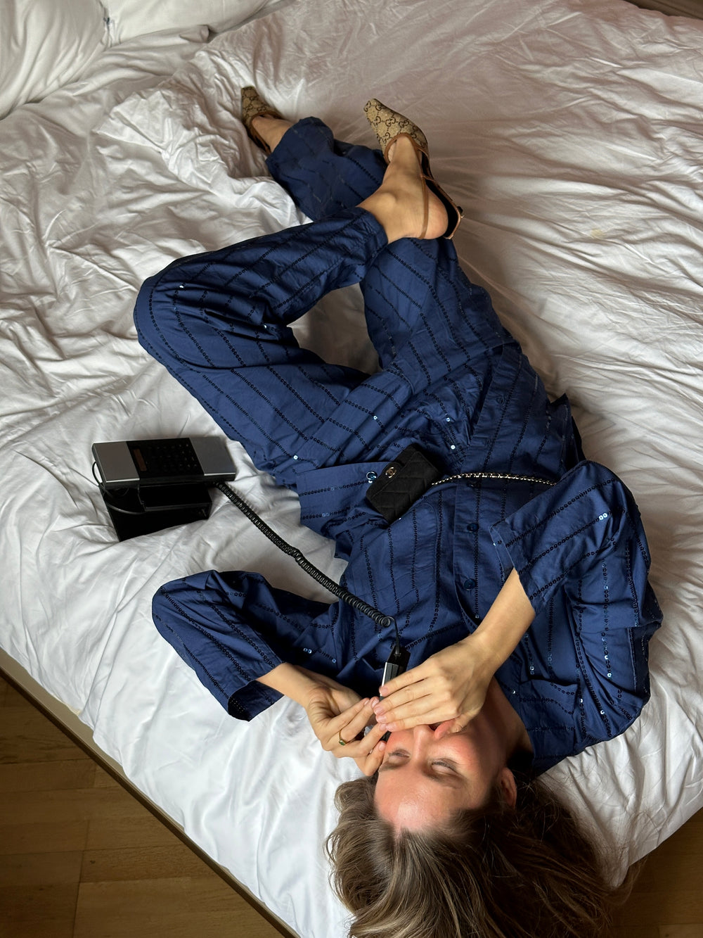 Milky Way Sequined Cotton Pajama Set