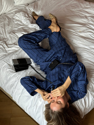 Milky Way Sequined Cotton Pajama Set