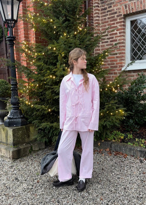 Lyra Cotton-Poplin Pajama Set