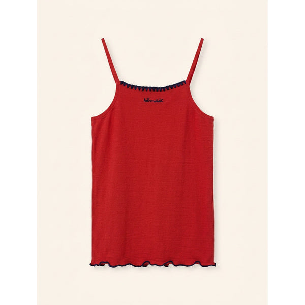 Cranberry Red Andrea Strap Top