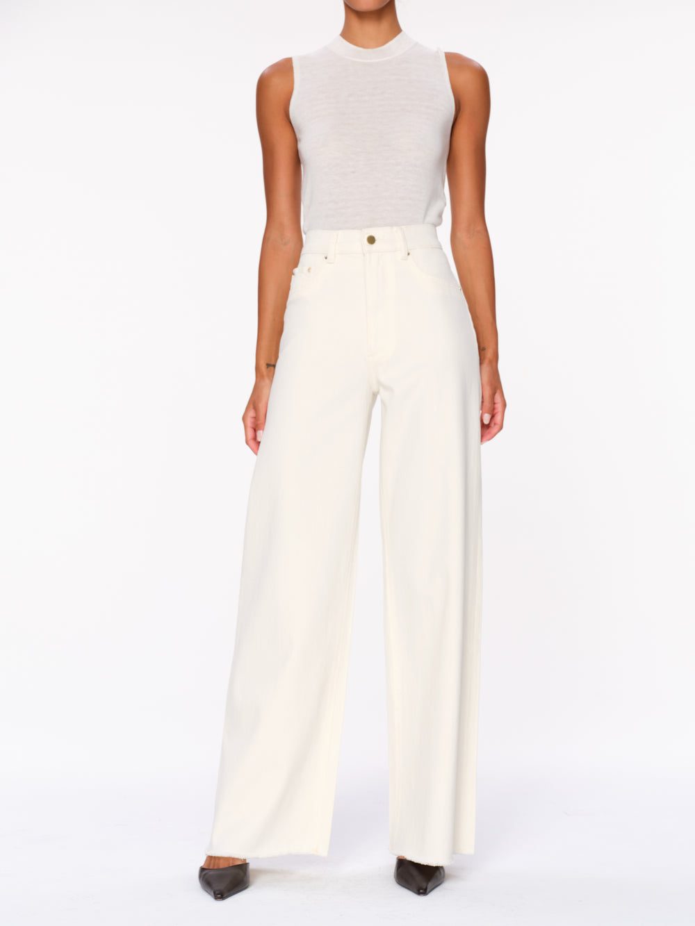 Eggshell Hepburn Wide Leg 31" Jeans