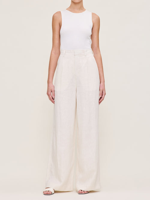 Flax Linen Hepburn Wide Leg 32" Pants