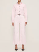 Powder Pink Corduroy Hepburn Wide Leg 27" Jeans