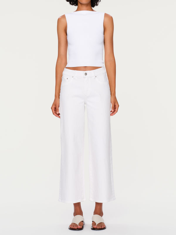 White Hepburn Ankle Wide Leg 27" Jeans