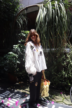 Mystic Appliquéd Cotton Pants