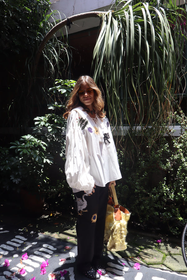 Mystic Appliquéd Cotton Pants