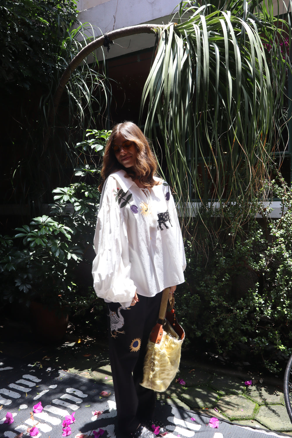 Mystic Appliquéd Cotton Blouse