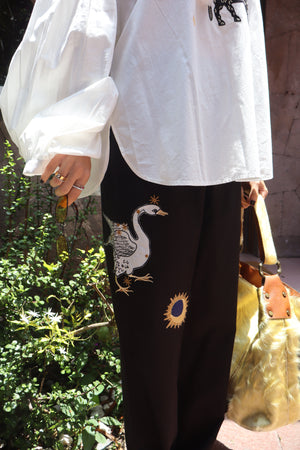 Mystic Appliquéd Cotton Pants