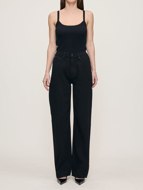 Black Karmine Refined Wide Leg 31" Jeans