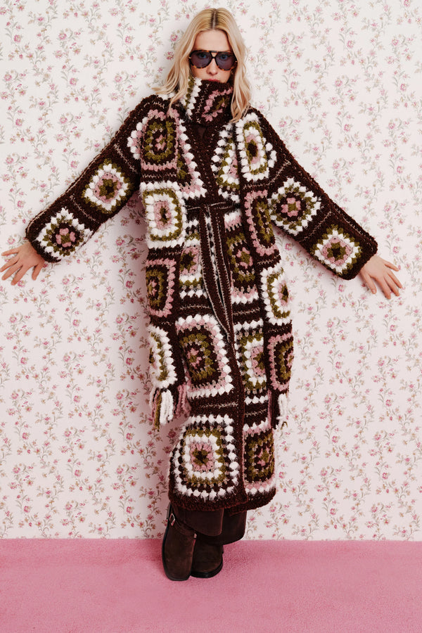 Bubble Gum Madison Alpaca Wool Hand Knit Scarf