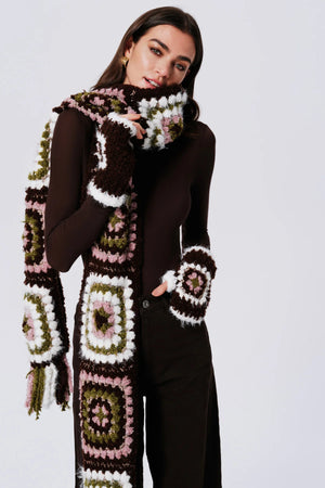 Bubble Gum Madison Alpaca Wool Hand Knit Scarf