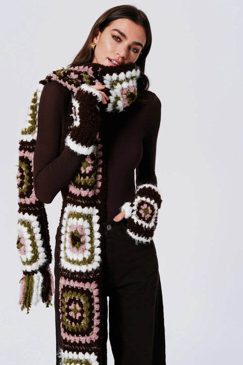 Bubble Gum Madison Alpaca Wool Hand Knit Scarf