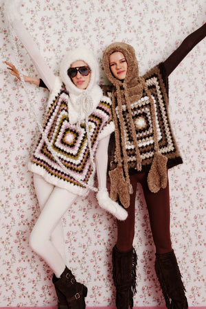 Oak Brown Mia Alpaca Wool Hand Knit Sweater