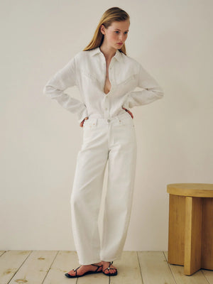 White Miro Barrel Jeans