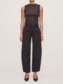 Brown & Blue Stripe Miro Barrel 28" Pants