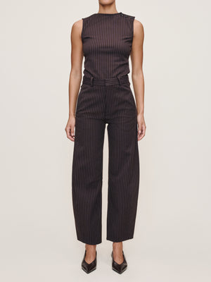 Brown & Blue Stripe Miro Barrel 28" Pants