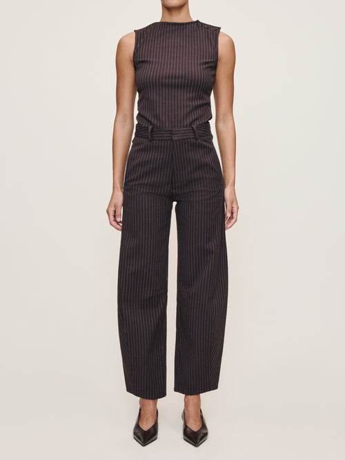 Brown & Blue Stripe Miro Barrel 28" Pants