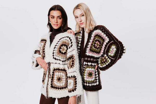 Bubble Gum Madison Alpaca Wool Hand Knit Cardigan
