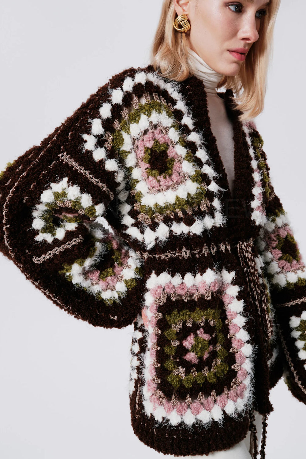 Bubble Gum Madison Alpaca Wool Hand Knit Cardigan