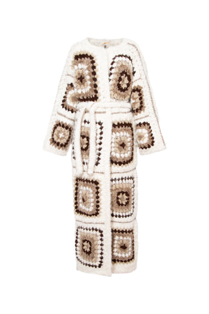 Oak Brown Madison Alpaca Wool Hand Knit Coat